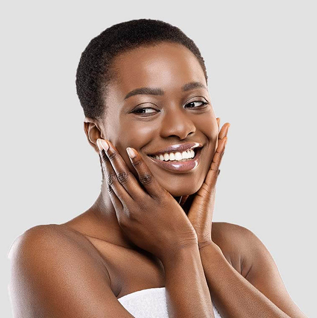 Happy African American Woman With Beautiful Skin | Proactive Wellness NP